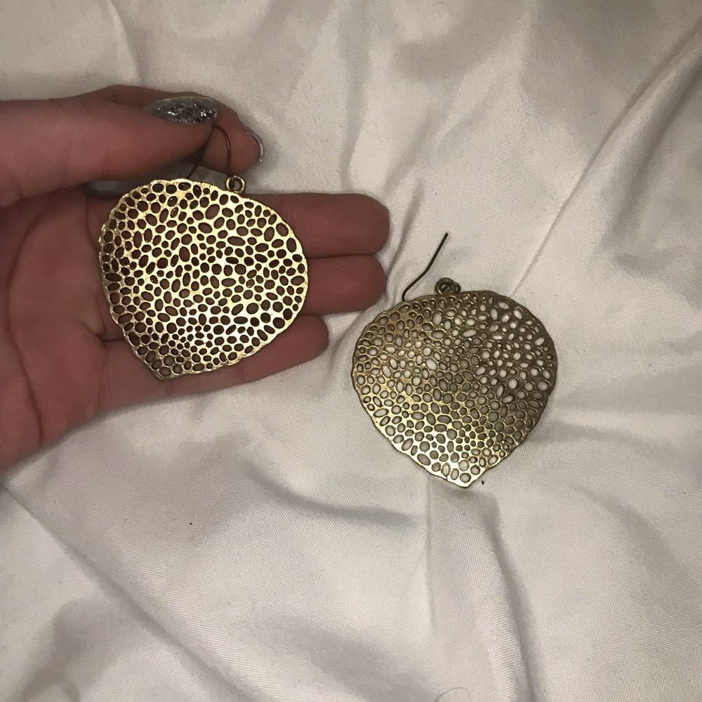 Gold leaf earrings
